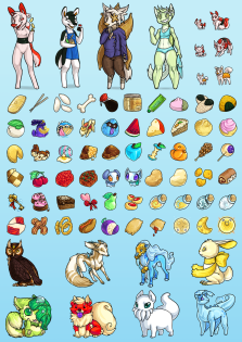 A personal virtual pet site project depicting NPC's, items and virtual pets. Concepts and designs by myself.